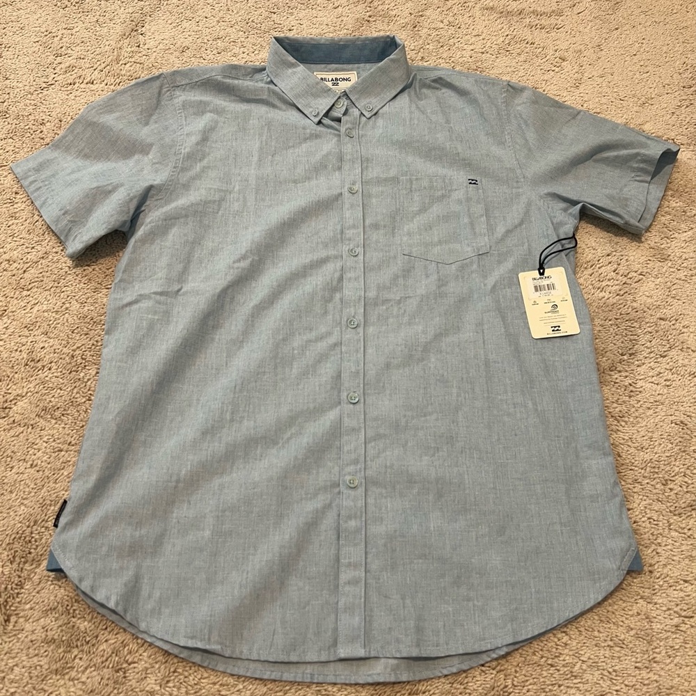 Billabong Sky Blue Cotton Button Down Shirt